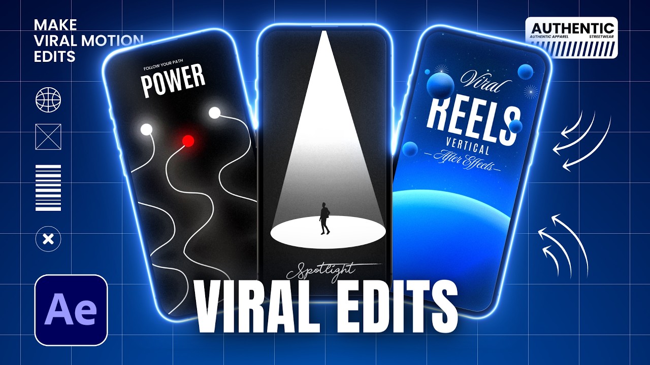 Motion graphics animation workspace with dynamic visual effects